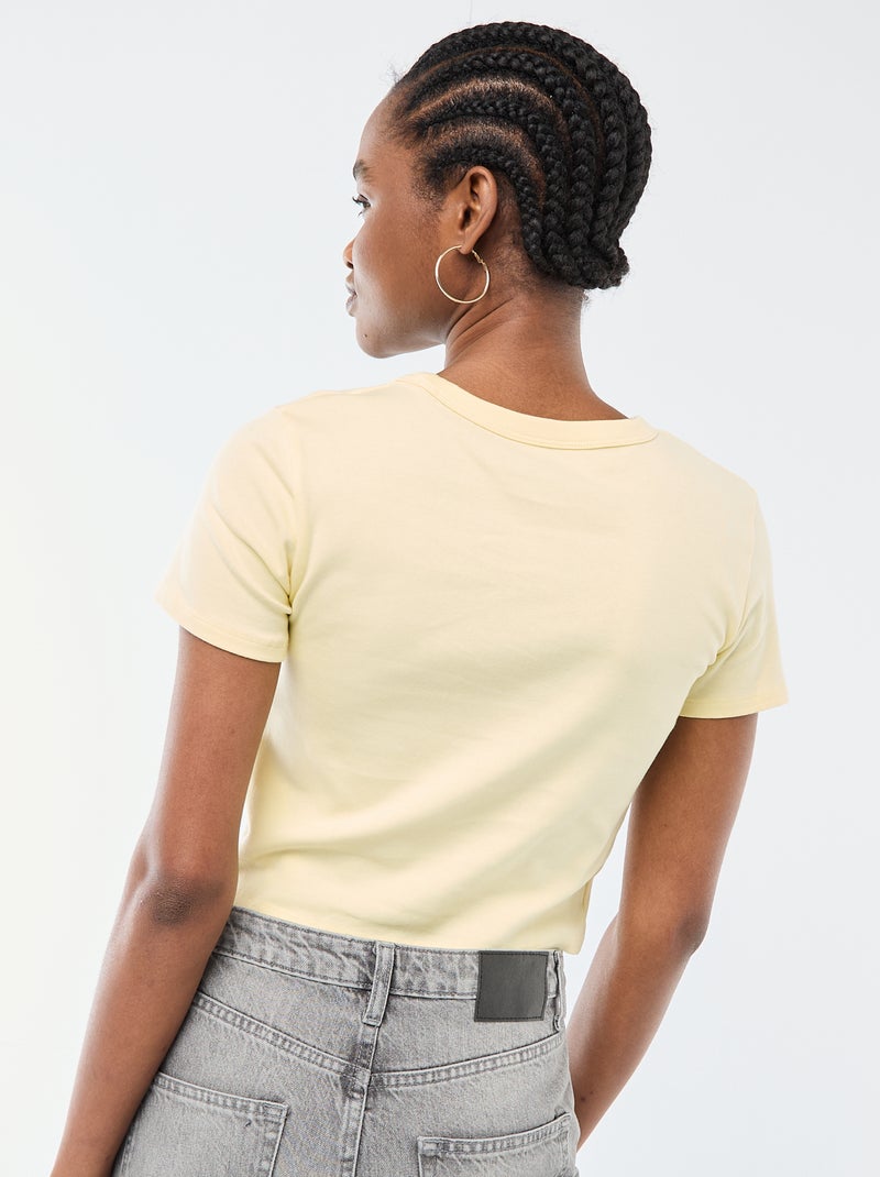 Basic cropped T-shirt Geel - Kiabi