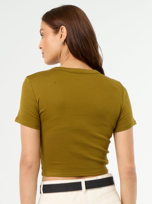 Basic cropped T-shirt - Kiabi Basic cropped T-shirt - Kiabi
