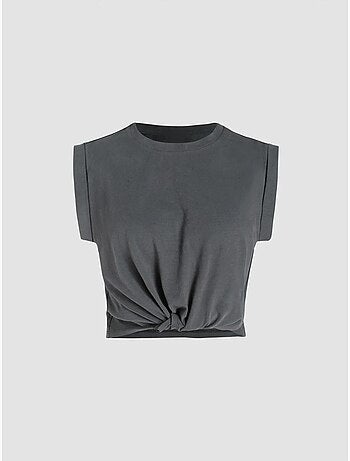 Basic cropped t-shirt met ronde hals hiccup
