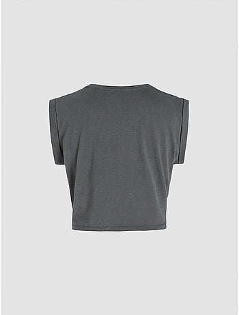 Basic cropped t-shirt met ronde hals hiccup