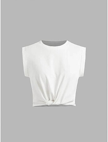 Basic cropped t-shirt met ronde hals hiccup