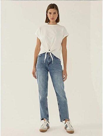 Basic cropped t-shirt met ronde hals hiccup