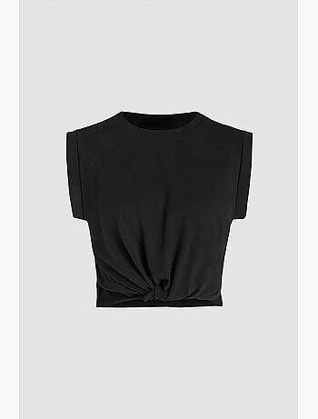 Basic cropped t-shirt met ronde hals hiccup