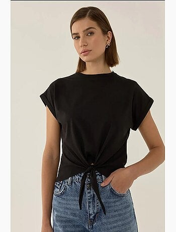 Basic cropped t-shirt met ronde hals hiccup