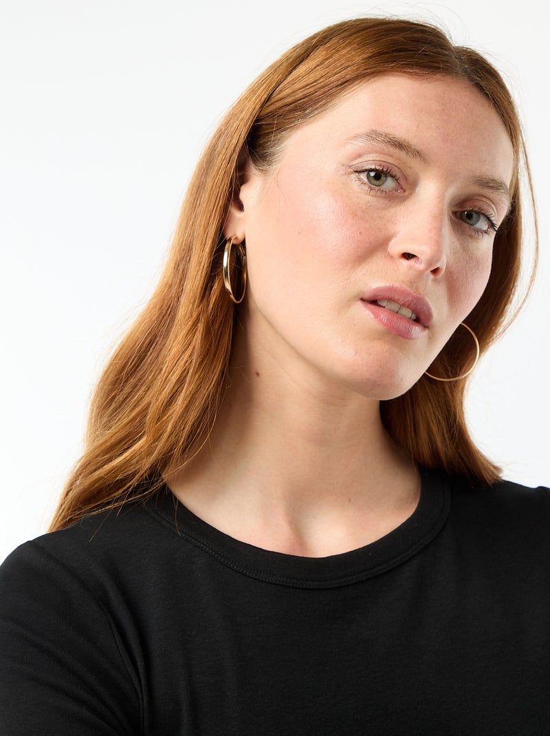 Basic cropped T-shirt zwart - Kiabi