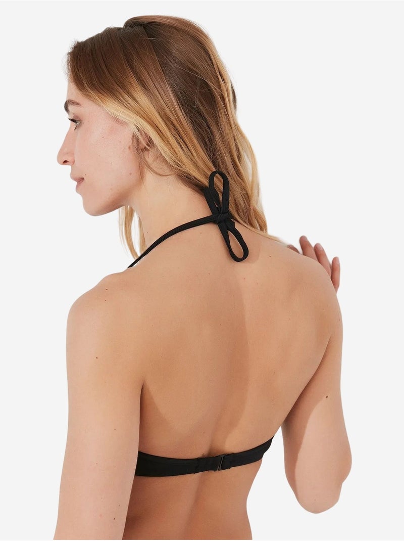 Basic cup gevoerde push-up bikinitop penti Zwart - Kiabi