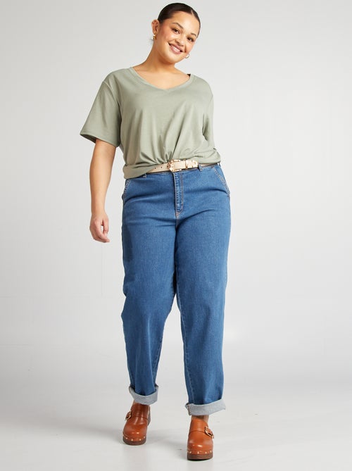 Basic, effen T-shirt met V-hals - Kiabi