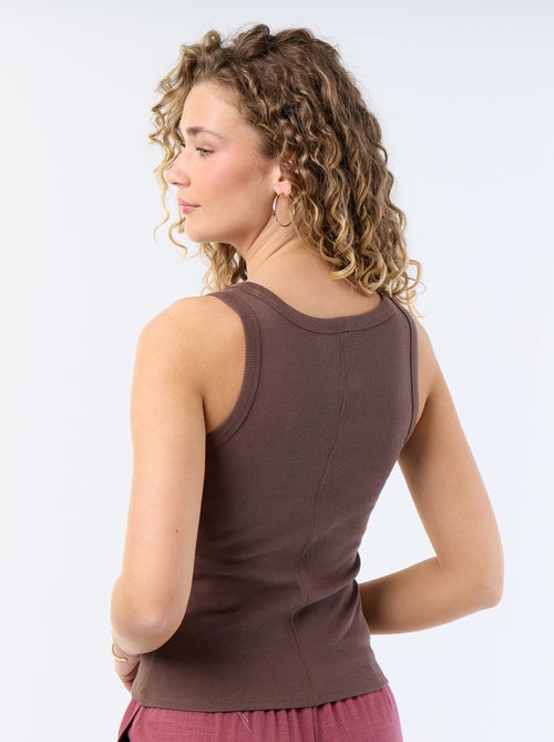 Basic geribbelde top - Kiabi