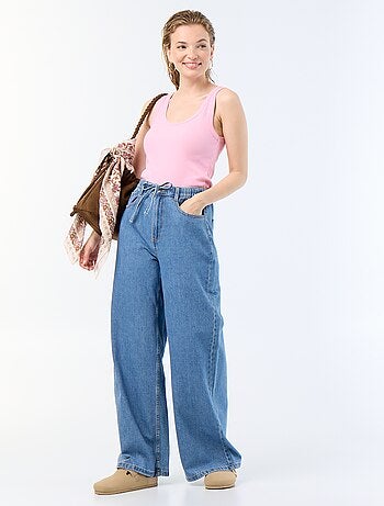 Basic geribbelde top