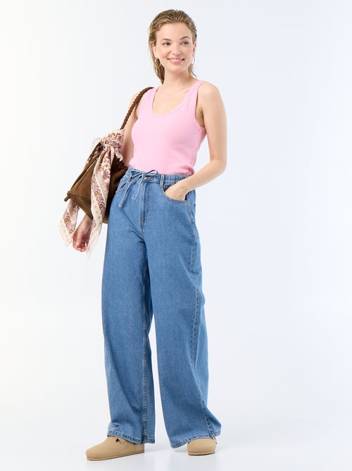 Basic geribbelde top - Kiabi
