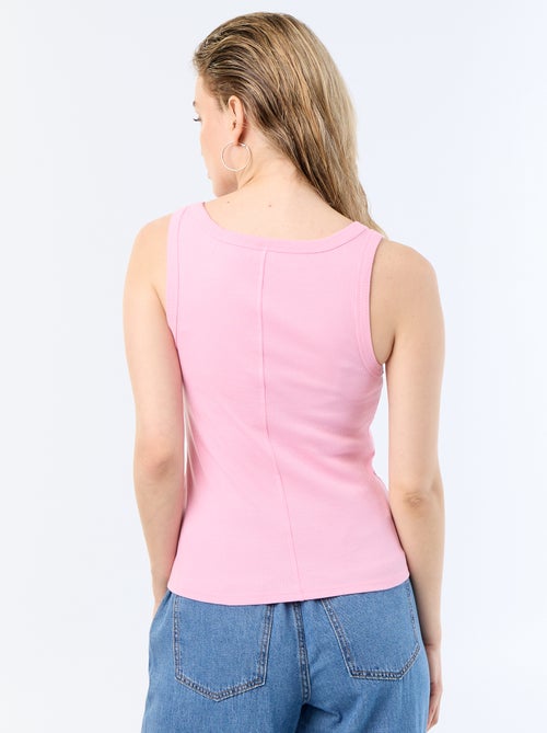 Basic geribbelde top - Kiabi