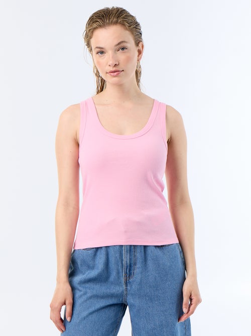 Basic geribbelde top - Kiabi