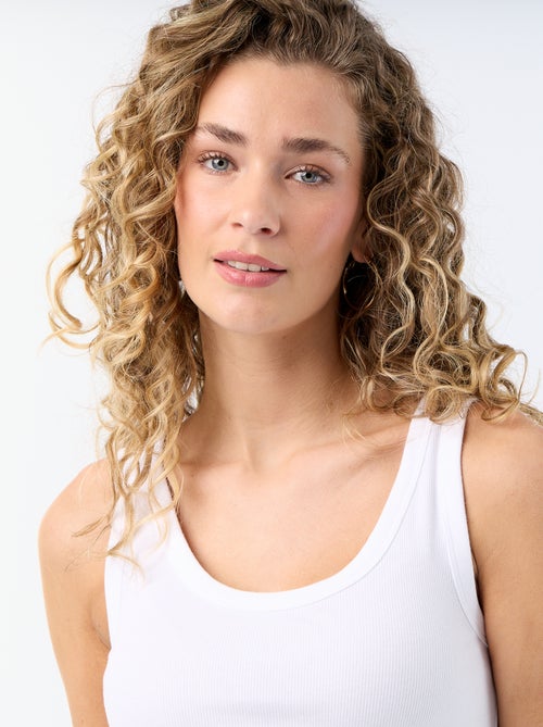 Basic geribbelde top - Kiabi