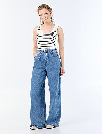 Basic geribbelde top