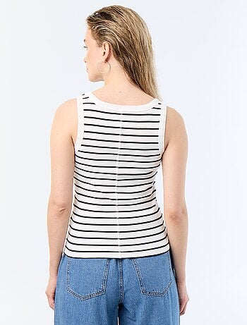 Basic geribbelde top