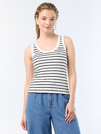 Basic geribbelde top