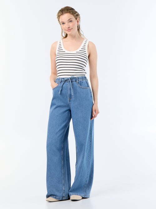 Basic geribbelde top - Kiabi