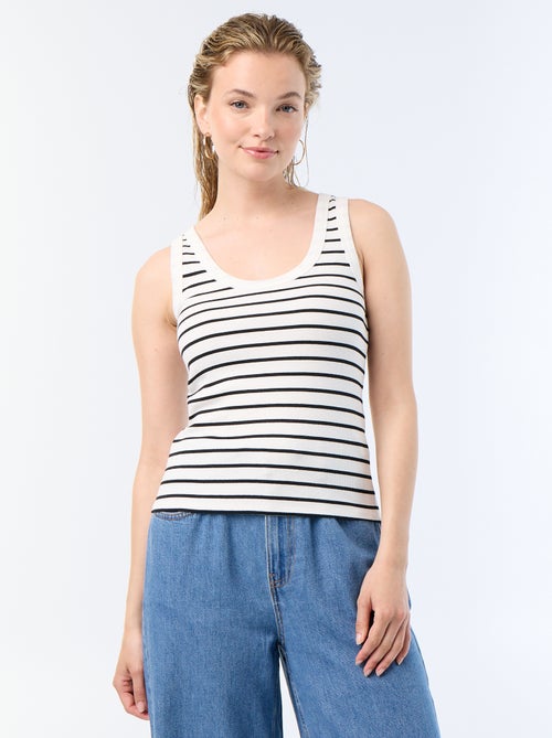 Basic geribbelde top - Kiabi