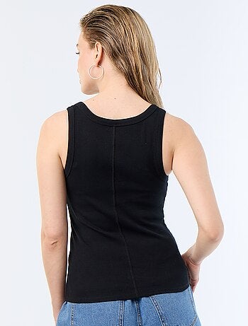 Basic geribbelde top