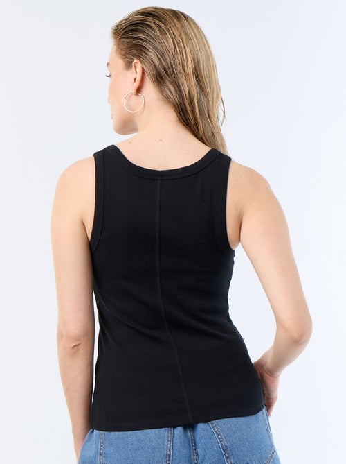 Basic geribbelde top - Kiabi