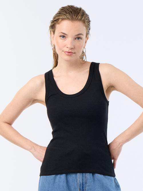 Basic geribbelde top - Kiabi