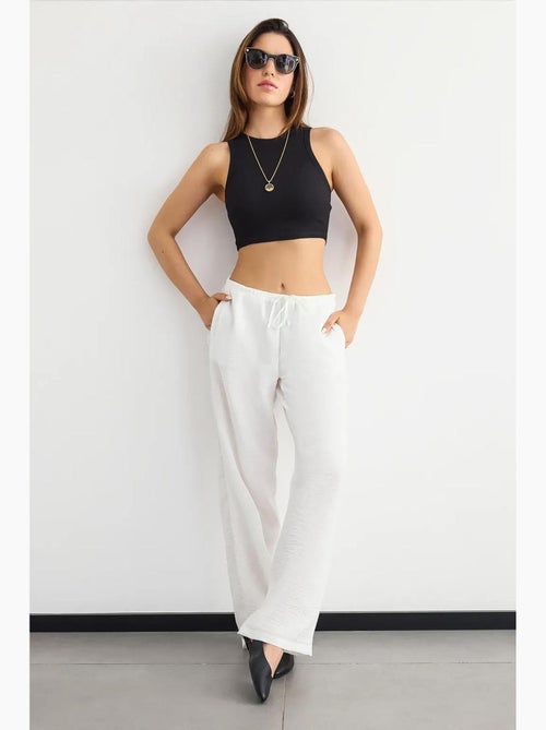 Basic geweven tanktop met ronde hals hiccup - Kiabi