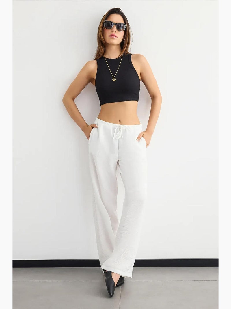 Basic geweven tanktop met ronde hals hiccup Zwart - Kiabi