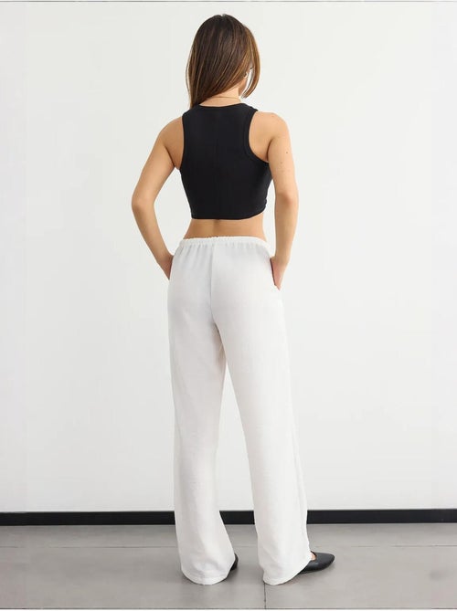 Basic geweven tanktop met ronde hals hiccup - Kiabi