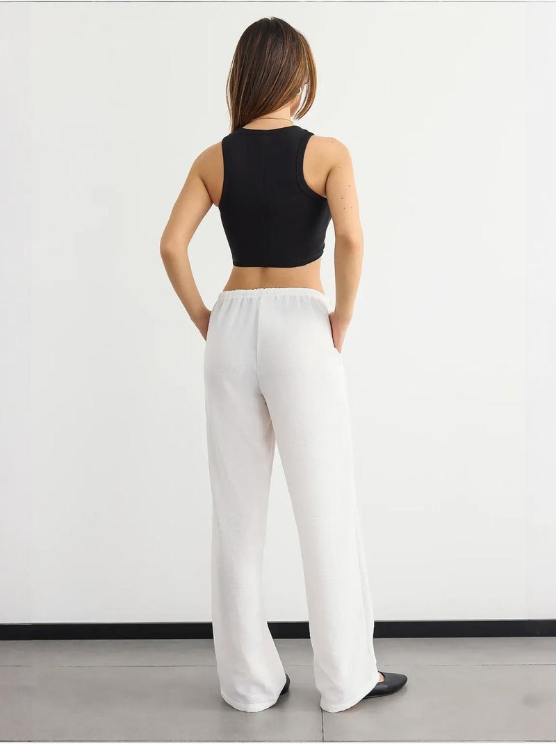 Basic geweven tanktop met ronde hals hiccup Zwart - Kiabi