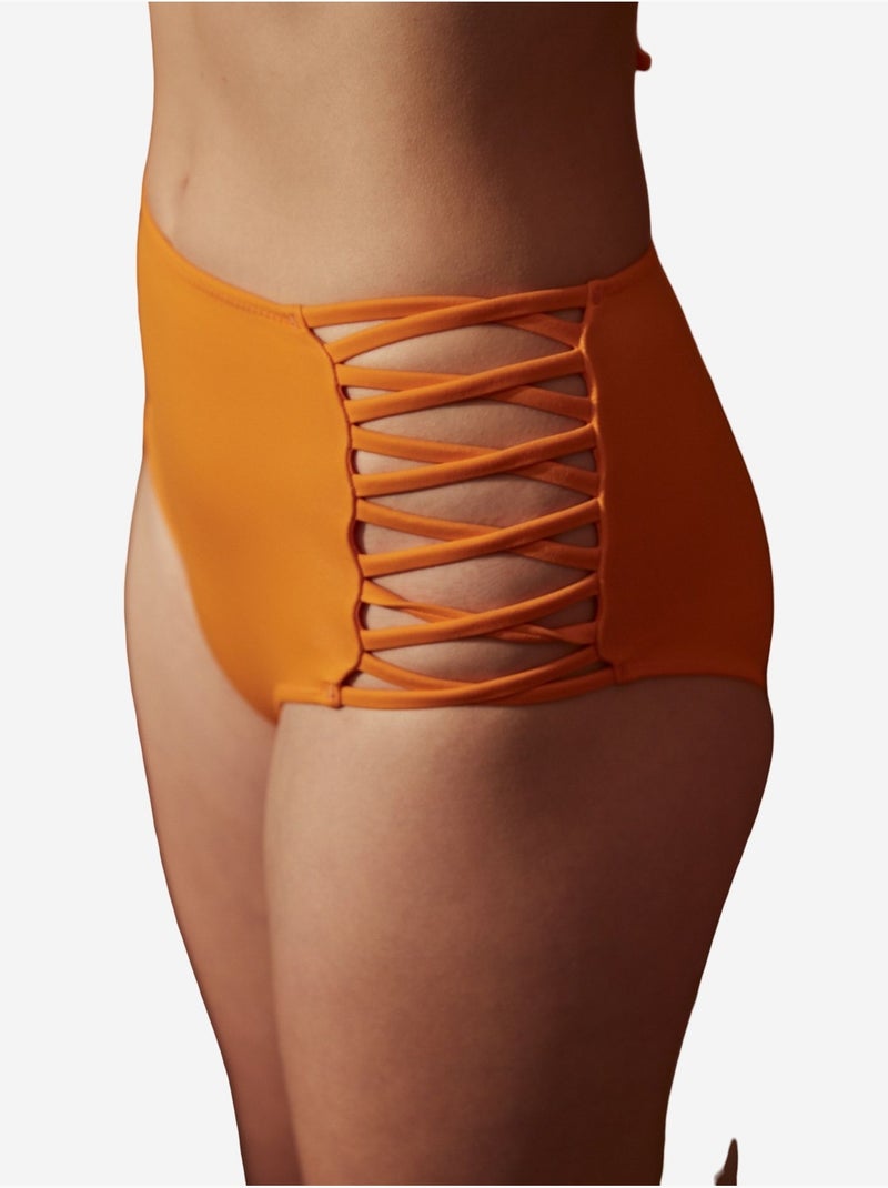 Basic high fashion bikinibroekje penti Oranje - Kiabi