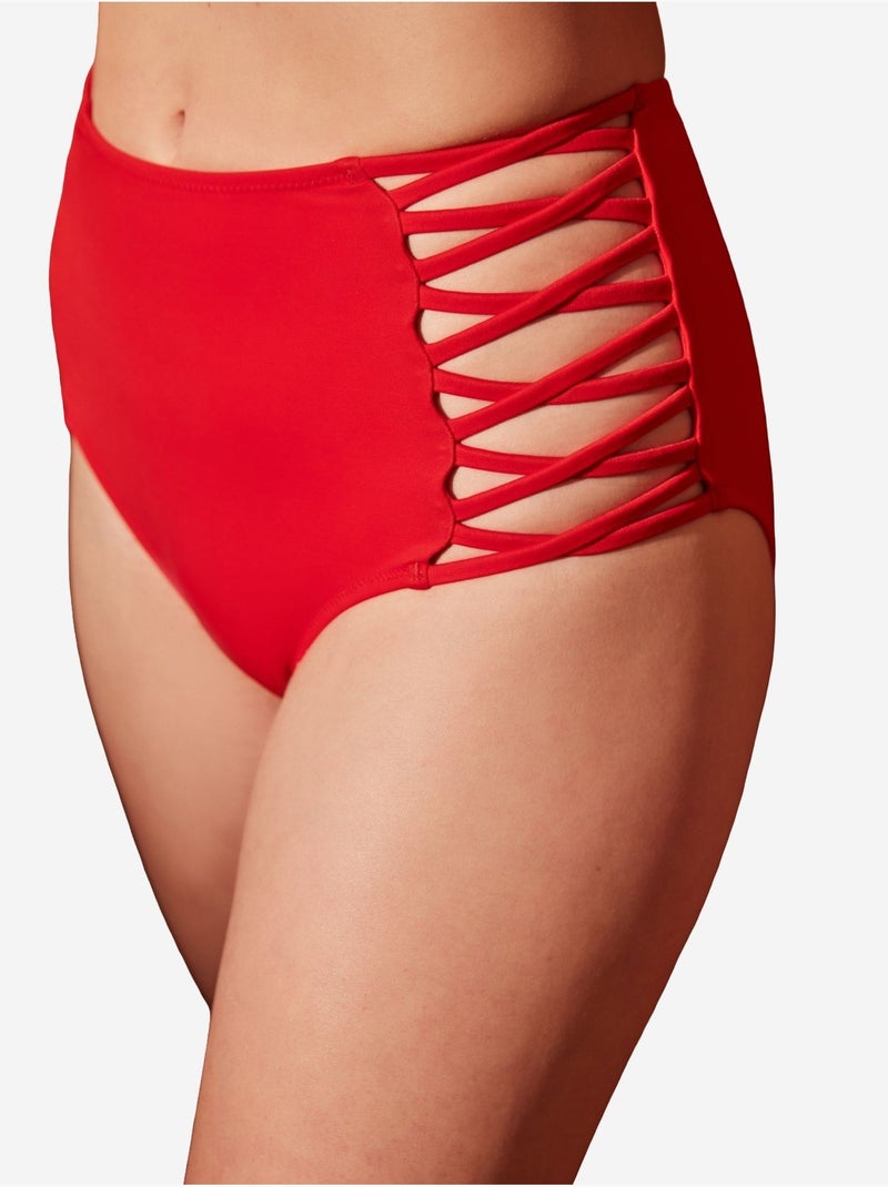 Basic high fashion bikinibroekje penti Rood - Kiabi