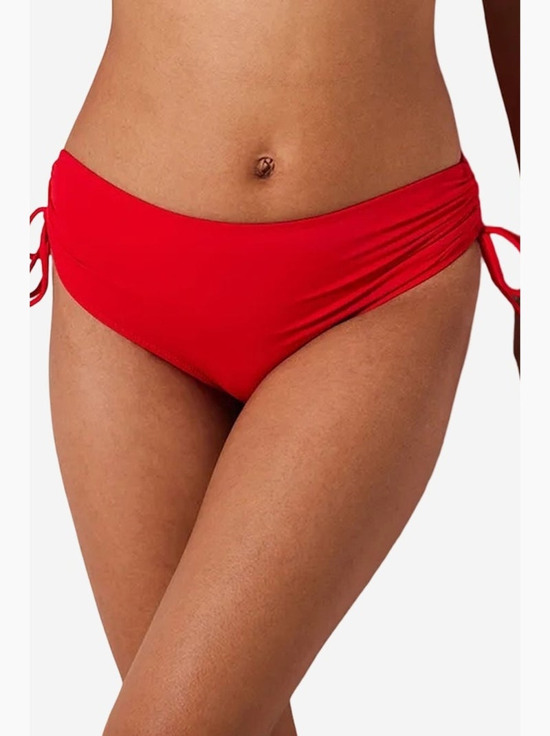 Basic high waist bikinibroekje met ring penti Rood - Kiabi