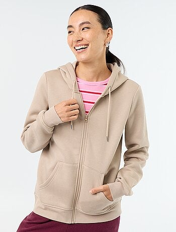 Basic hoodie met rits