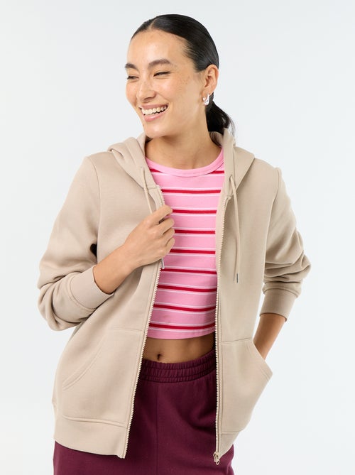 Basic hoodie met rits - Kiabi