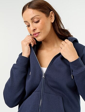 Basic hoodie met rits