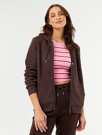 Basic hoodie met rits