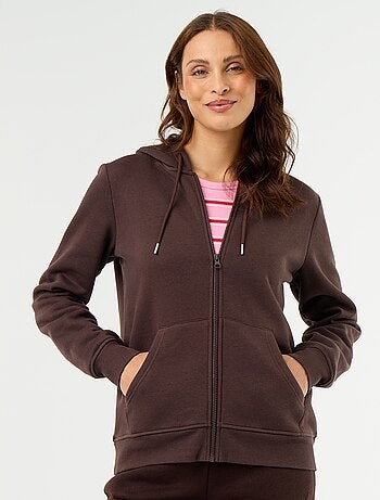 Basic hoodie met rits