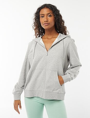 Basic hoodie met rits