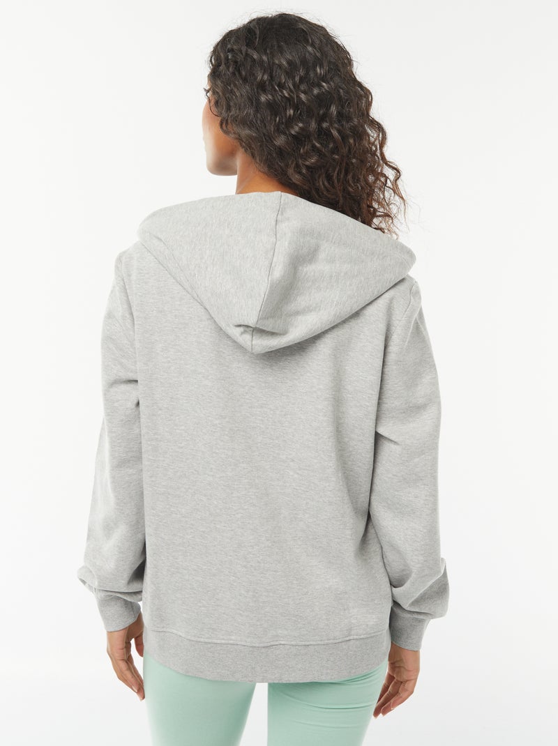 Basic hoodie met rits Grijs - Kiabi
