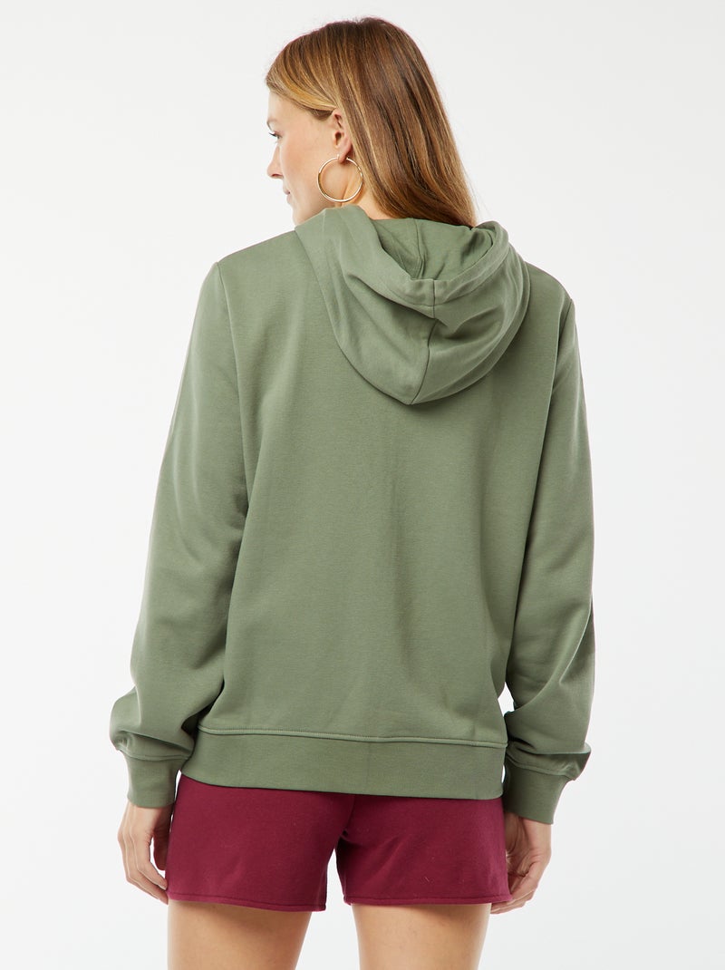 Basic hoodie met rits Groen - Kiabi