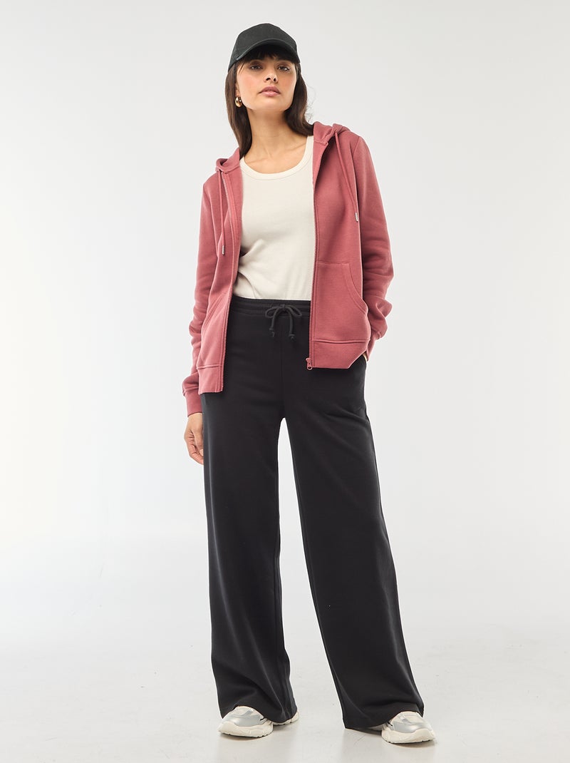 Basic hoodie met rits Rood - Kiabi