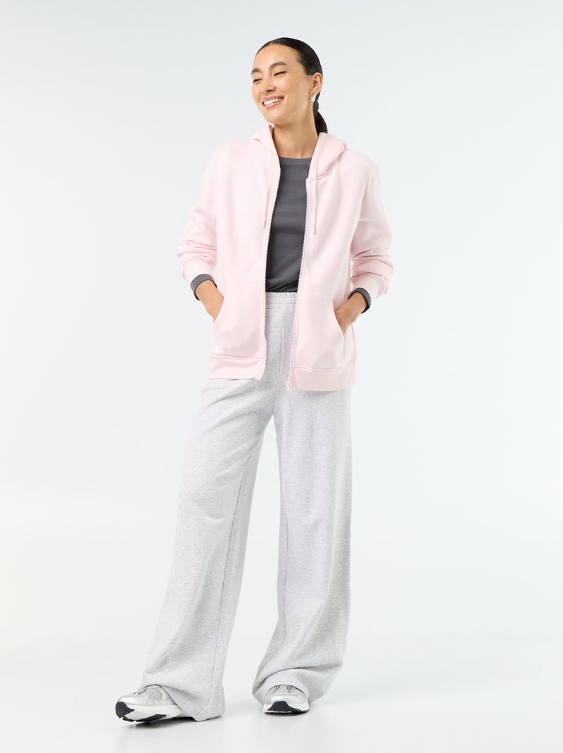 Basic hoodie met rits Rose - Kiabi