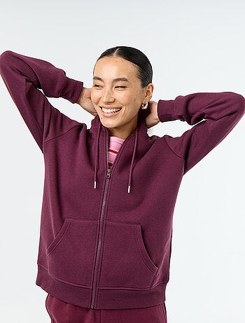 Basic hoodie met rits