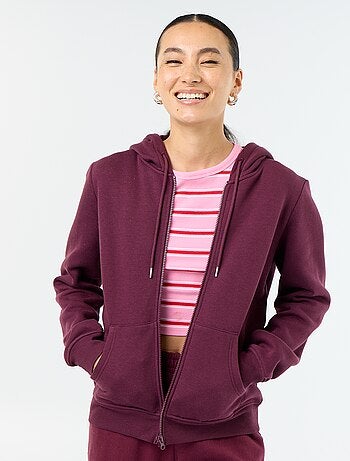 Basic hoodie met rits