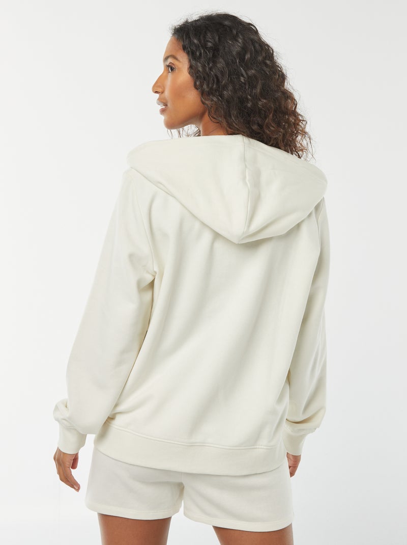 Basic hoodie met rits Wit - Kiabi