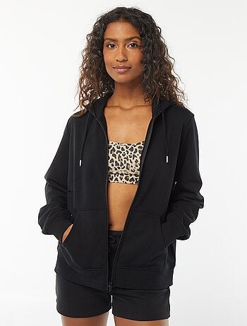 Basic hoodie met rits