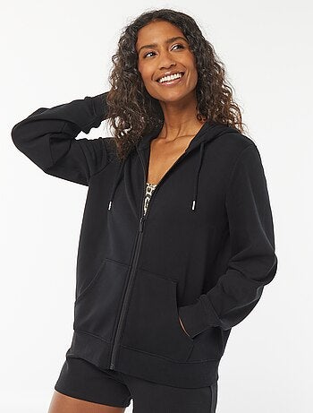 Basic hoodie met rits