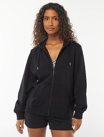 Basic hoodie met rits