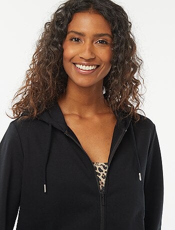 Basic hoodie met rits