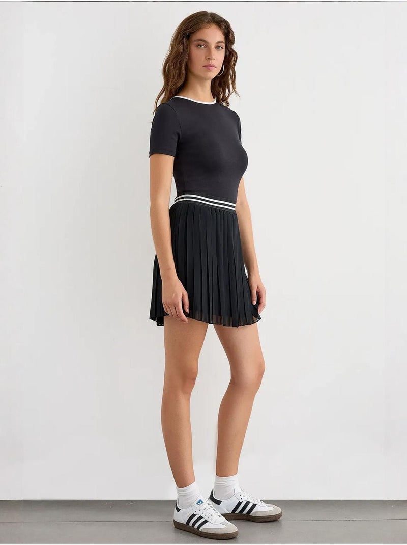 Basic jersey t-shirt met open rug hiccup Zwart - Kiabi